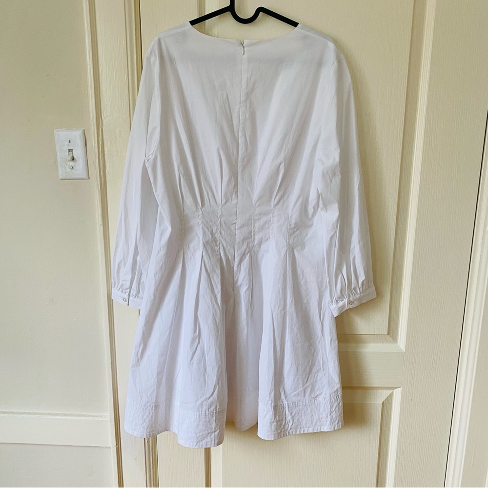 $498 NWT Veronica Beard White Torres Long Sleeve Stretchy Pleated Mini Dress 14 - Picture 8 of 14